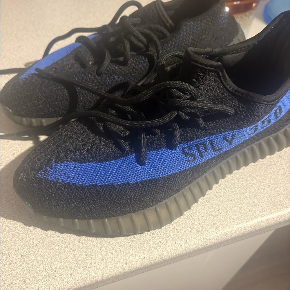 Yeezy 350 Black and Blue Sneakers